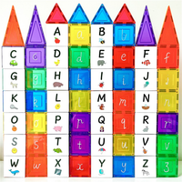 TileTek Magnetic Tile Toppers Uppercase Alphabet Pack, 40 Wooden Pieces, Ages 3+