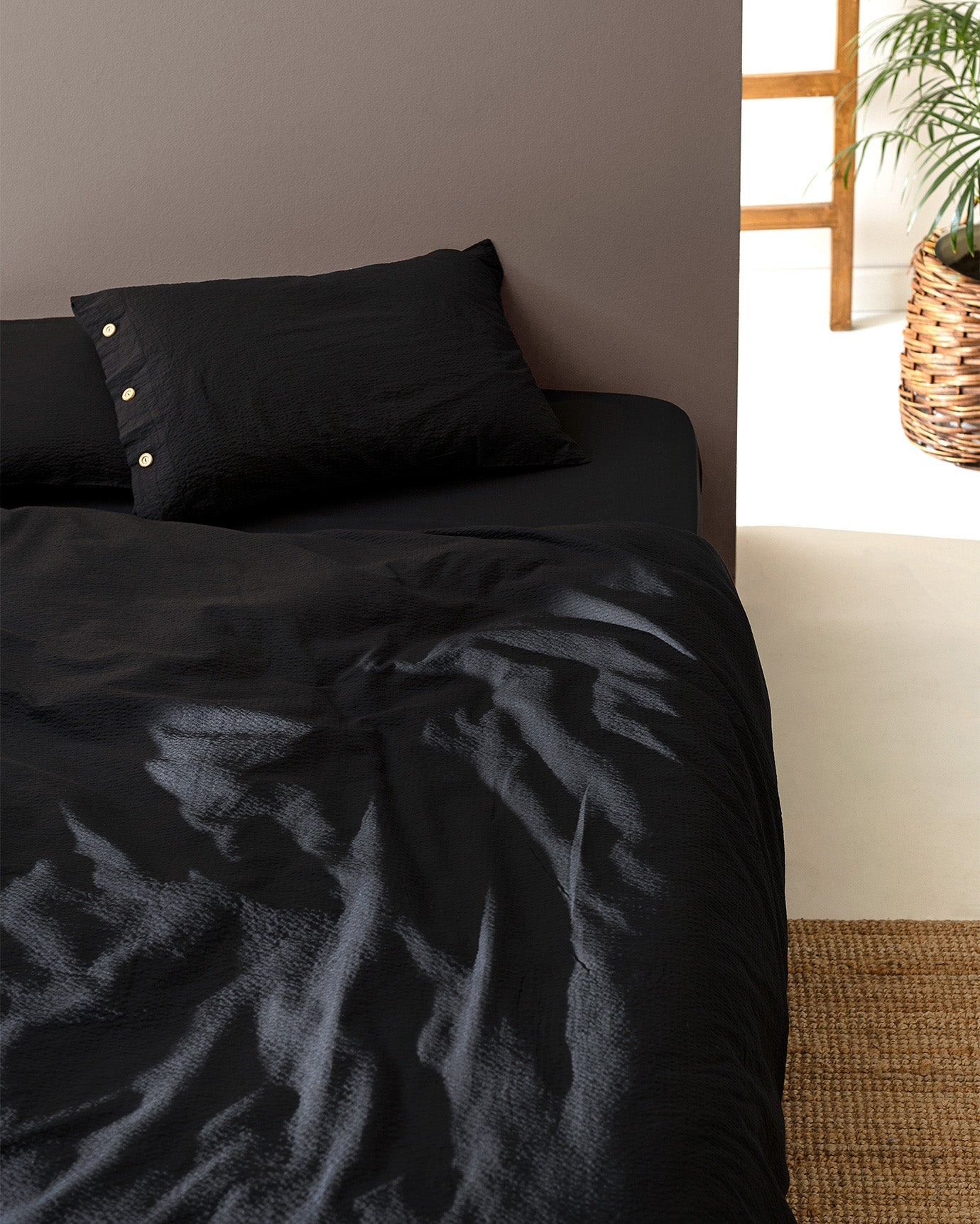 Linda Single Size Duvet Cover Set-washed Seersucker - Madame Coco JO