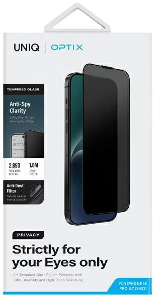 UNIQ OPTIX Privacy Glass for iPhone 15 pro max 6.7 (2023)
