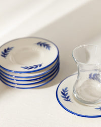 Luxe Feuille 6-piece Tea Glass Saucer Set - Madame Coco JO