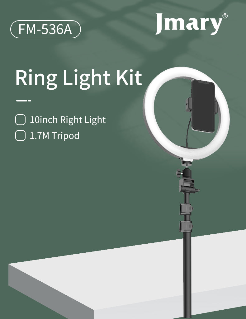 JMARY Ring Light with stand - Black