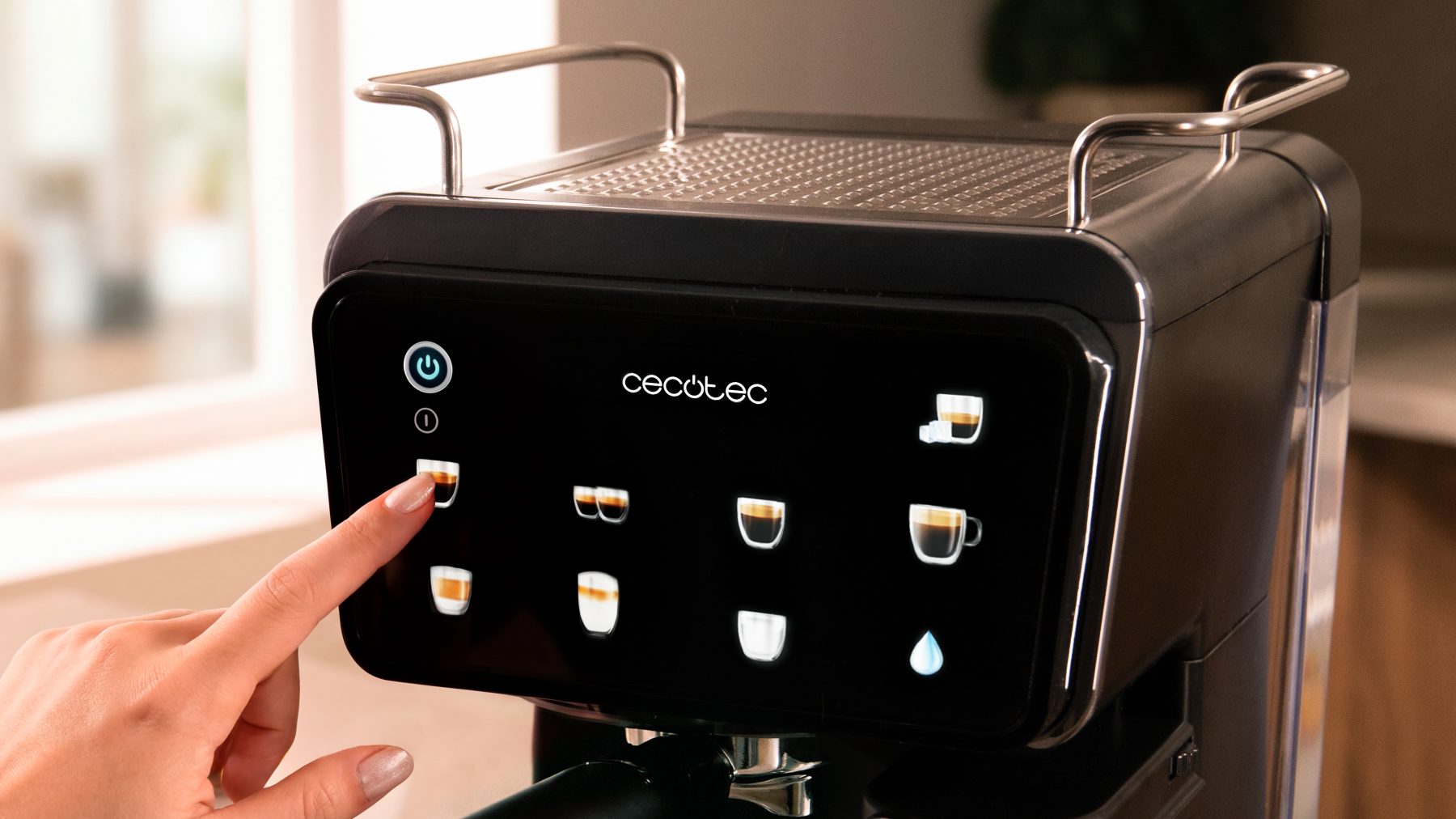 Cecotec Power Espresso Touch ColdBrew Latte Semi-Auto Coffee Machine 1350W 20 Bar