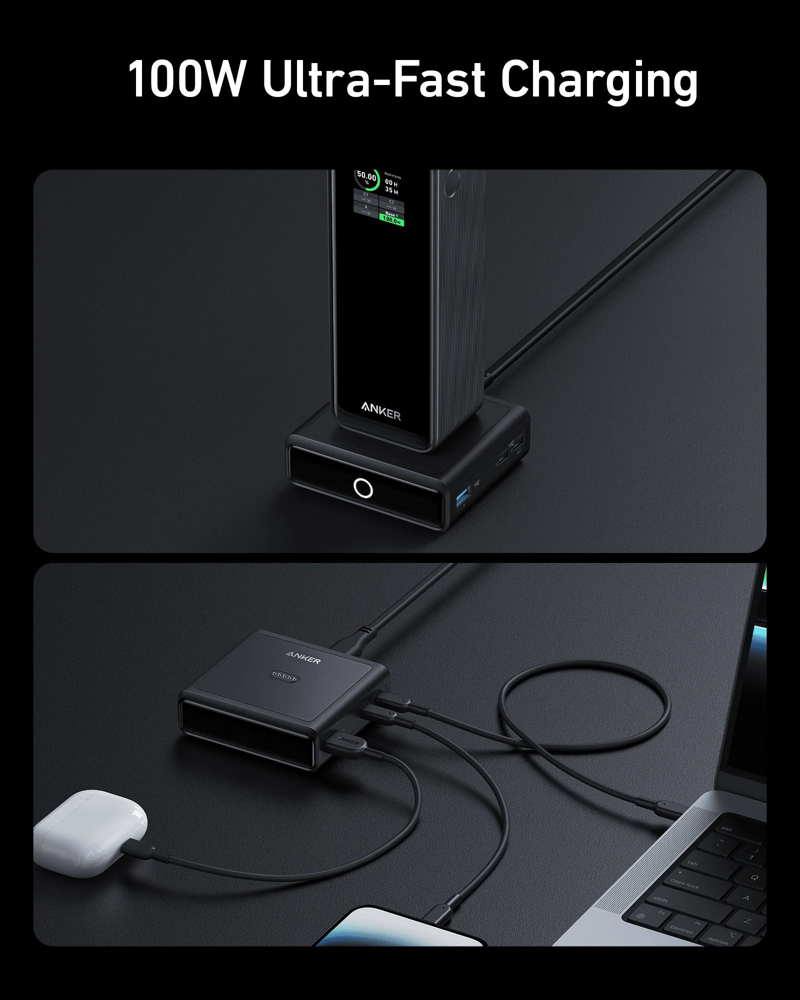 Anker 100W Charging Base – Fast, Wireless Power Bank Dock