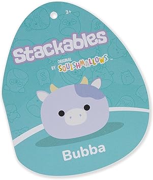 SQUISHMALLOWS MEDIUM PLUSH 12 INCH STACKABLE BUBBA COW - Purple