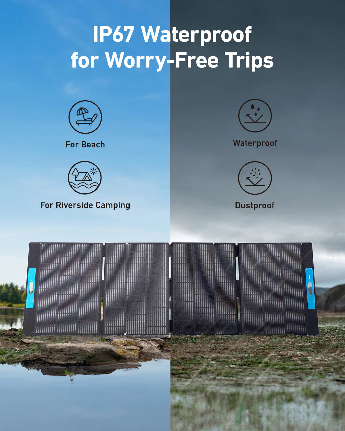 Anker SOLIX PS400 400W Foldable Solar Panel - Waterproof & Portable