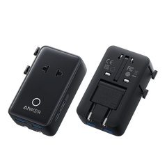 Anker Nano Travel Adapter (5-in-1, 20W) – Universal Plugs, 2× USB-A, 2× USB-C