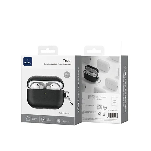 غطاء حماية WiWU Genuine Leather HC-201 لسماعات AirPods Pro