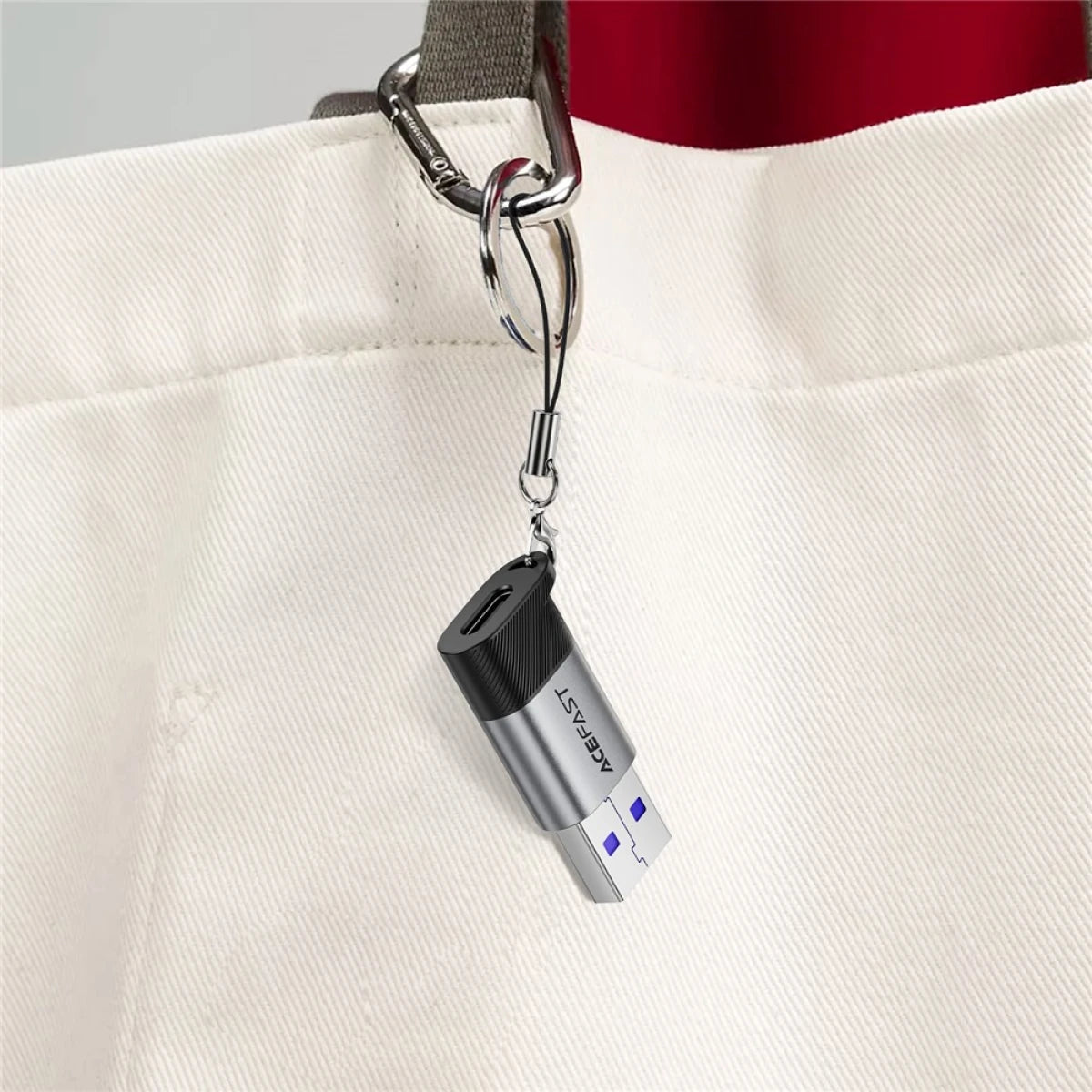 ACEFAST WIRE PRO USB-C to USB-A Adapter | 10Gbps Data Transfer | Fast Charging 27W | Aluminum Alloy