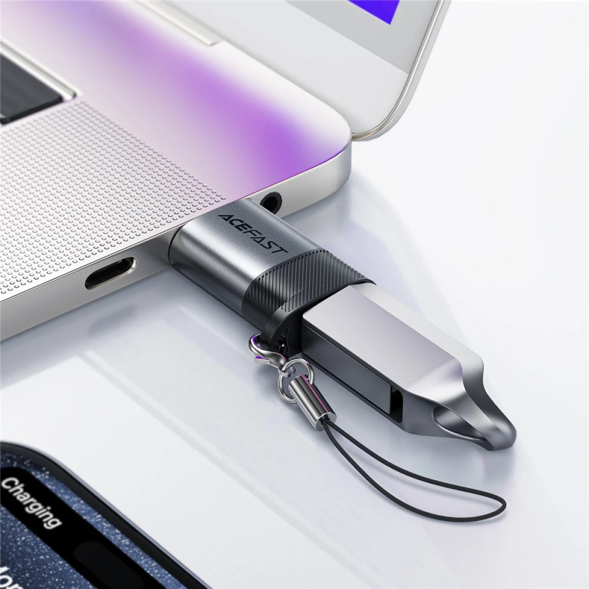 ACEFAST WIRE PRO USB-C to USB-A Adapter | 10Gbps Data Transfer | Fast Charging 27W | Aluminum Alloy