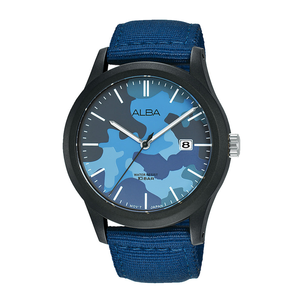 Alba Men’s Watch AS9K35X1 – Camo Dial, 10 Bar Water Resistant