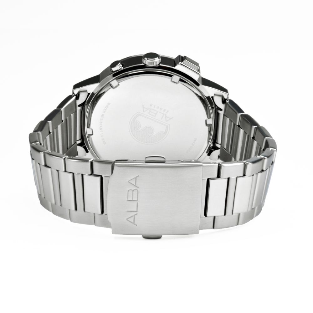 Alba Men’s Chronograph Watch AT3F35X1 – 44.5mm Stainless Steel
