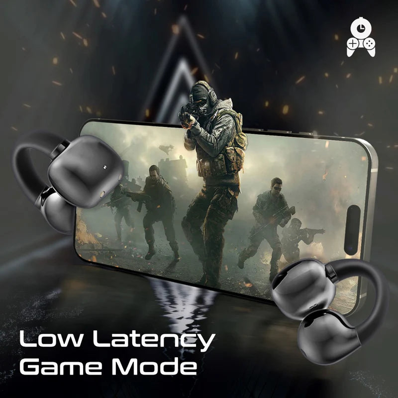 Promate AirClip AudioFit™ Open Ear Clip On TWS Earbuds w/ IntelliTouch - BLACK