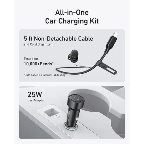 Anker MagGo Wireless Car Charger with Power Adapter 15W - Black