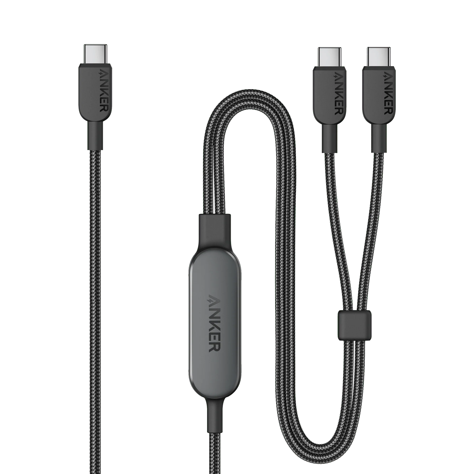 Anker 2 in 1 USB C Cable 140W Fast Charging for Multiple Devices - Black