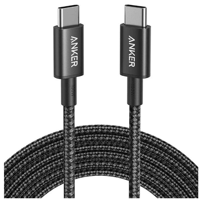 Anker Nylon USB-C to USB-C Cable 6ft Black - Bundle
