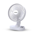 Geepas 8" Rechargeable Fan with LED Night Light, 9H Runtime, 3 Speeds, White GF21157