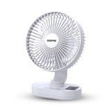 Geepas 8" Rechargeable Fan with LED Night Light, 9H Runtime, 3 Speeds, White GF21157
