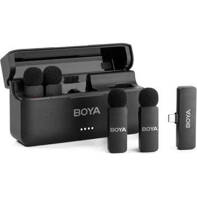 BOYA BY-V4U Ultra-Compact 4 Wireless Microphone System | USB-C