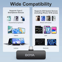 BOYA BY-V4U Ultra-Compact 4 Wireless Microphone System | USB-C