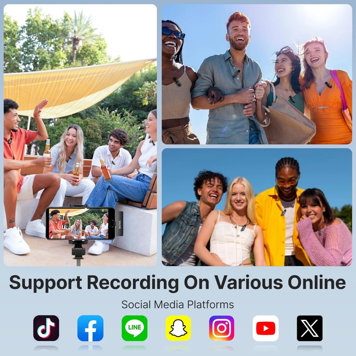 BOYA BY-V4U Ultra-Compact 4 Wireless Microphone System | USB-C