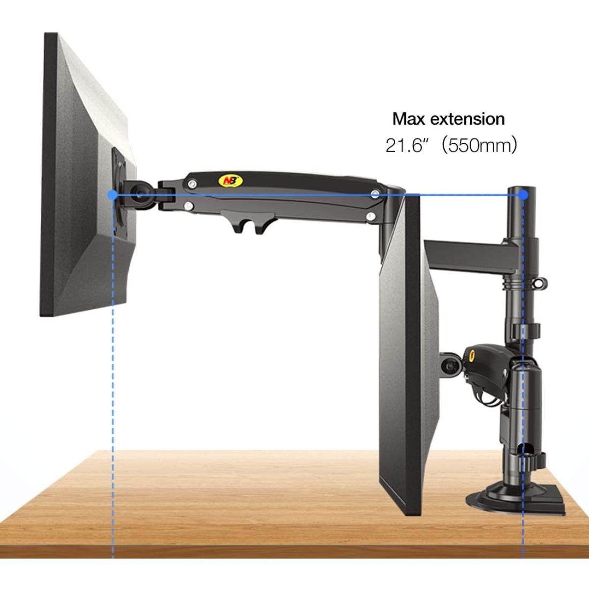 North Bayou H180 22"-32" Universal Full Motion Dual Arm