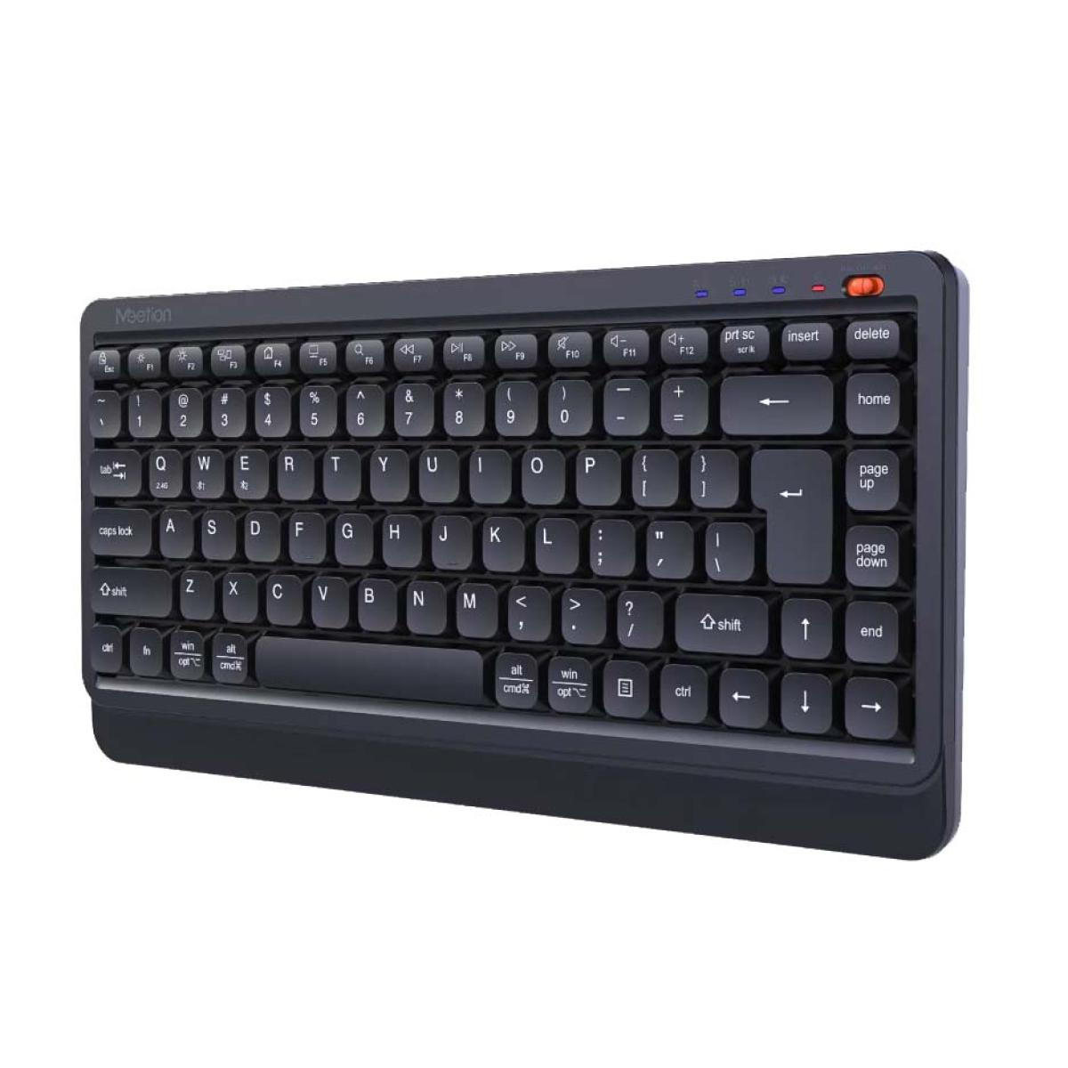 Meetion BTK500 Streamlined Dual-Mode Compact Wireless Keyboard - Black