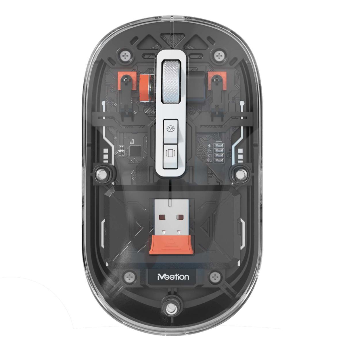 Meetion Dual Mode 2.4G Bluetooth & Wireless Mouse - Black