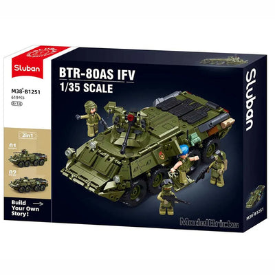 Sluban Modelbricks Tank BTR-80AS IFV 1:35 Scale 619 Pieces | M38-B1251