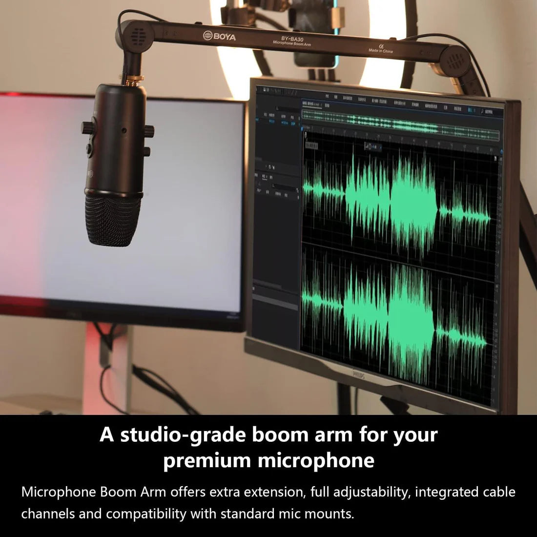 BOYA BY-BA30 Heavy-Duty Mic Boom Arm with Spring Suspension