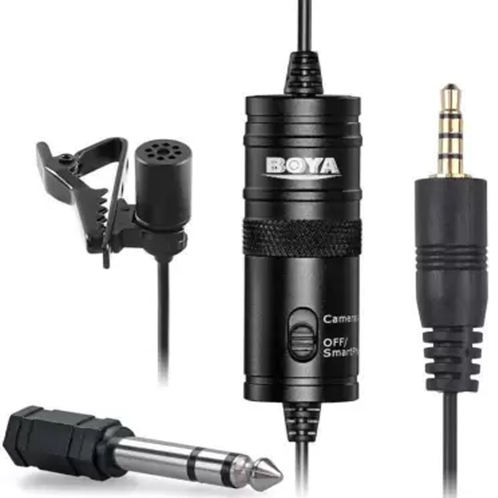 Boya Auxiliary Omnidirectional Lavalier Wired Microphone With 20ft Audio Cable