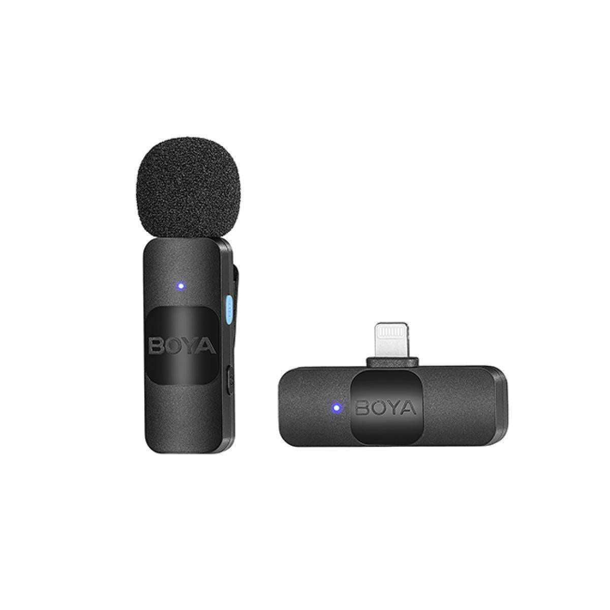 BOYA Ultracompact 2.4GHz Wireless Microphone System for iPhone (Two MIc) - Black