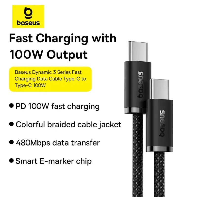 Baseus Dynamic 3 Series Fast Charging Data Cable Type-C 100W 1M