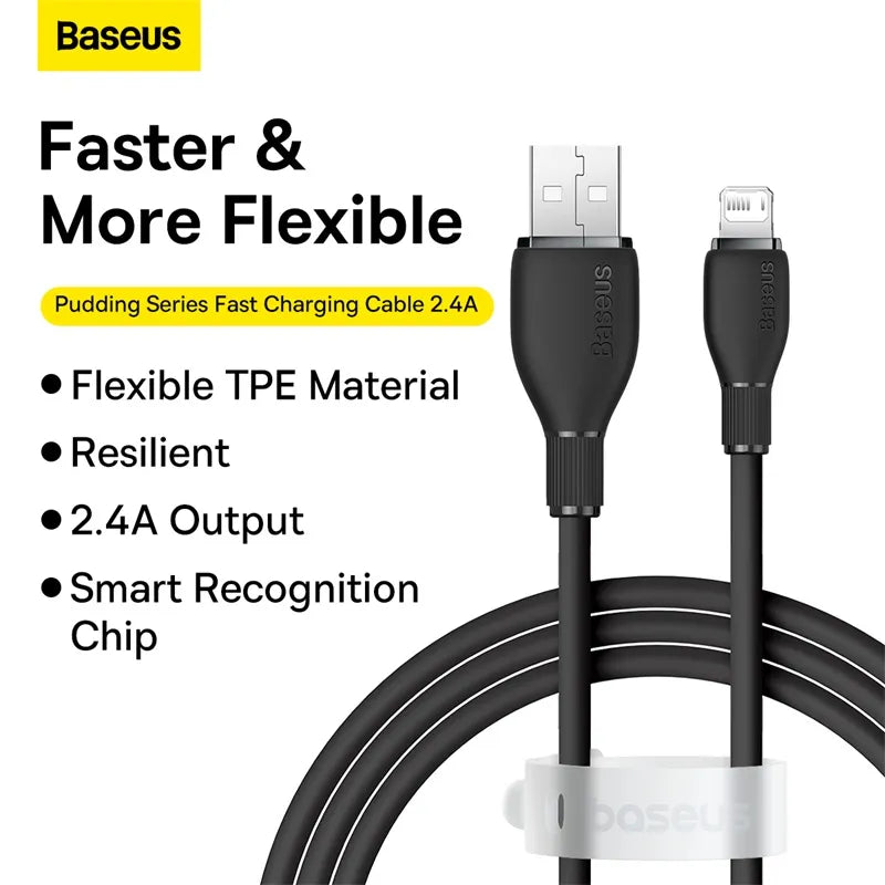 Baseus Pudding Series Fast Charging Cable USB to iPhone 2.4A 1.2m