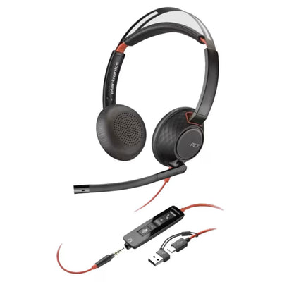 Poly Blackwire C5220T USB Corded Headset for Call Centers by HP – Noise-Canceling | Teams & Zoom Certified