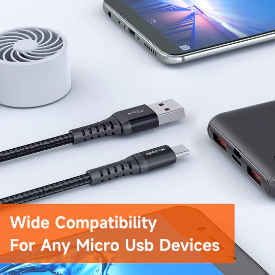 MCDODO 1M Micro USB Data Cable Fast Charging & Sync - Black