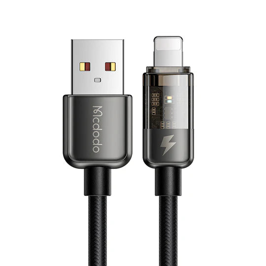 Mcdodo Lightning 1.2m Cable with Auto Power Off & Transparent Design - Black