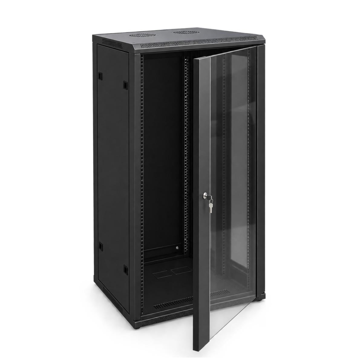 HAING 27U Network Cabinet, 600 x 1000 x 1390mm, Glass Door, Dual Fans, 6-Port PDU and Shelf
