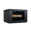 HAING 4U Wall-Mount Network Cabinet, 600 x 450 x 300mm, Glass Door, Cooling Fan, 4-Port PDU and Shelf