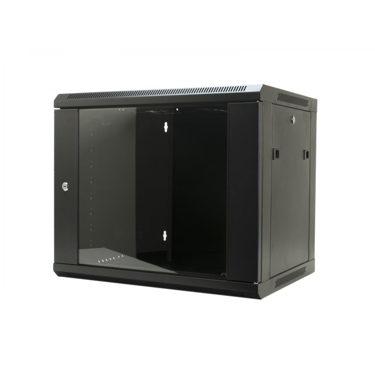 HAING 9U Wall-Mount Network Cabinet, 600 x 450 x 550mm, Glass Door, Cooling Fan, 4-Port PDU and Shelf