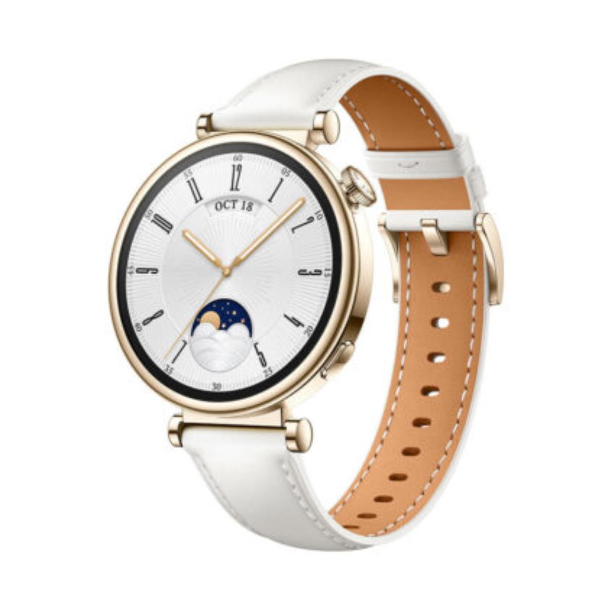 HUAWEI Watch GT4 41mm Elegant White Leather Strap