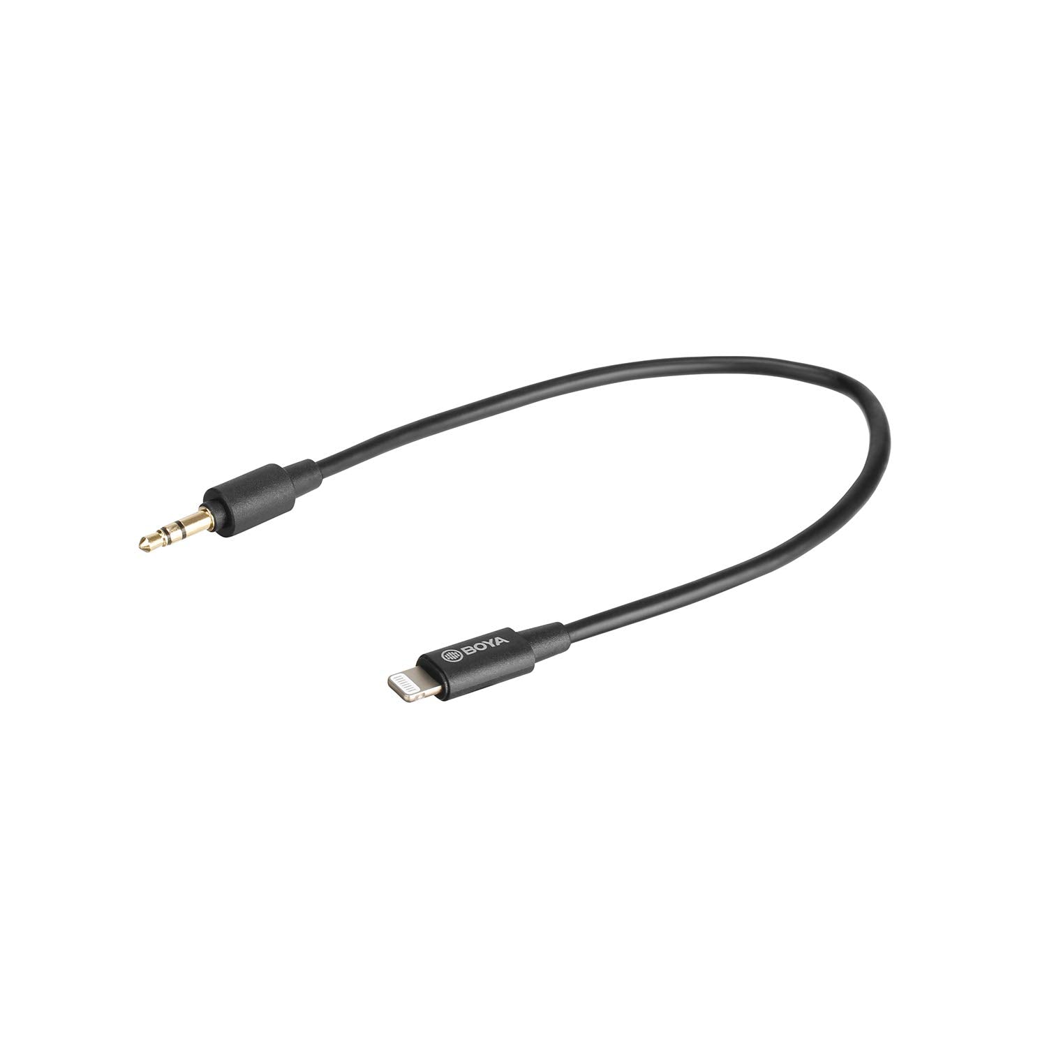 BOYA 3.5mm Male to Apple MFi Male Certified Lightning Adapter Cable (20cm) - Black