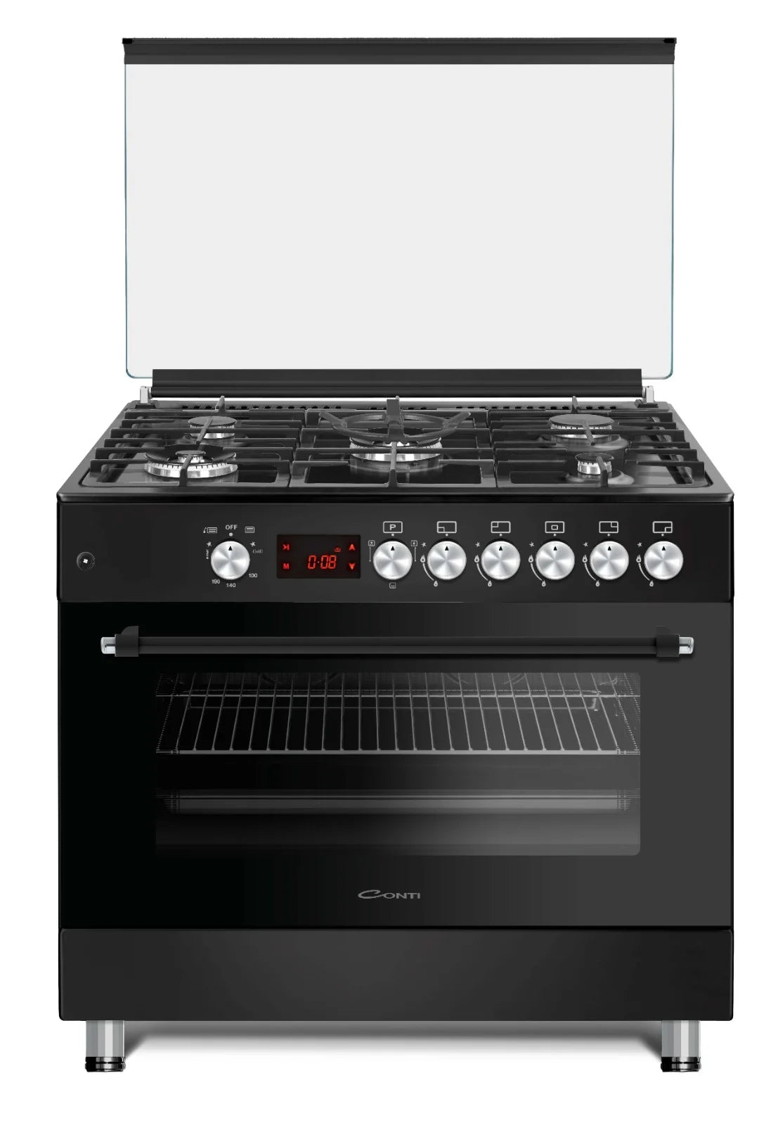 Conti Gas Cooker, 90cm, 5 Burners, Cast Iron – CGC 964 FFC BK