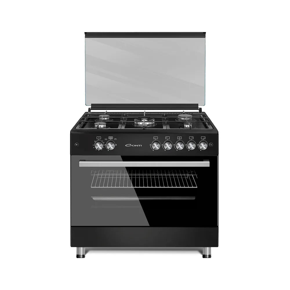 CONTI Gas Cooker 90CM – 5 Burners with Cast Iron Grates