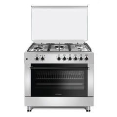 CONTI Gas Cooker 90cm - 5 Burners, 119L Oven, Cast Iron, Turnspit