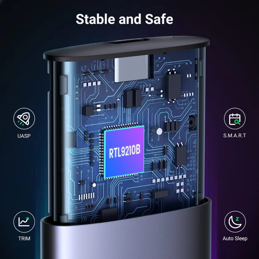 UGREEN USB-C to M.2 SATA & NVMe SSD Enclosure – 10Gbps