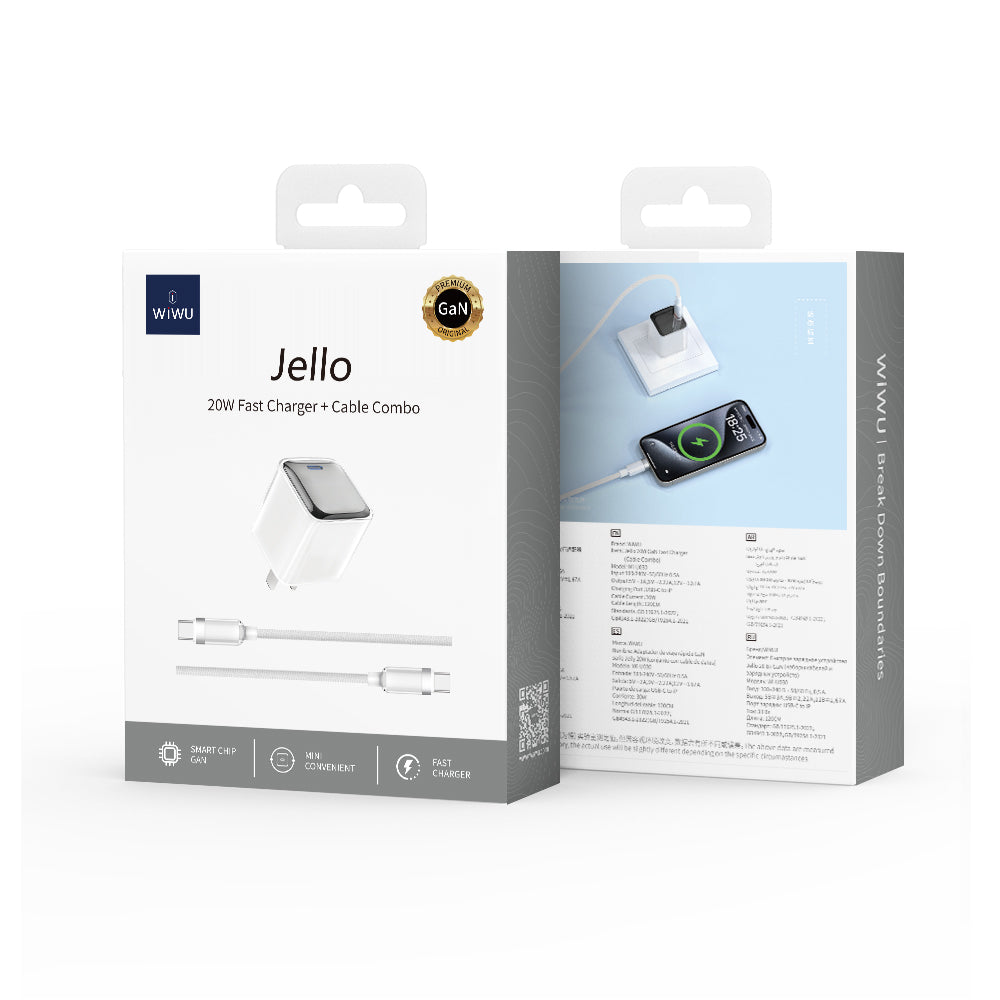 WIWU Jello 20W GaN & Cable Fast & Versatile Charging - White