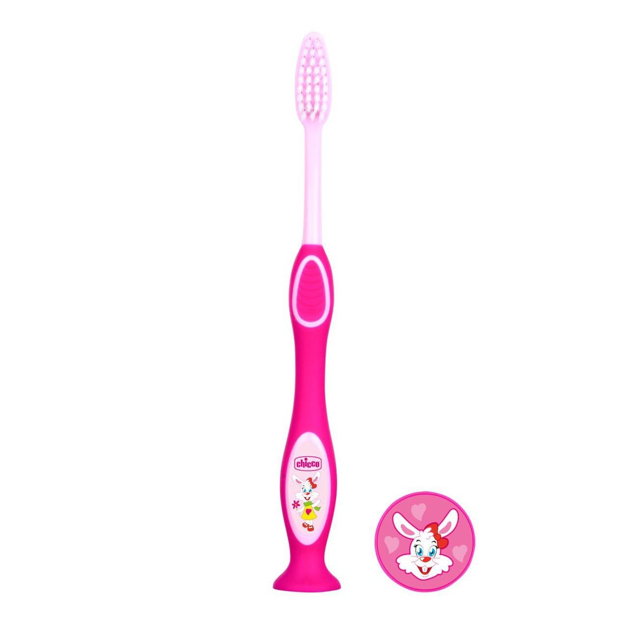 Chicco 3-6Y Girls Toothbrush Gentle & Effective Cleaning - Pink