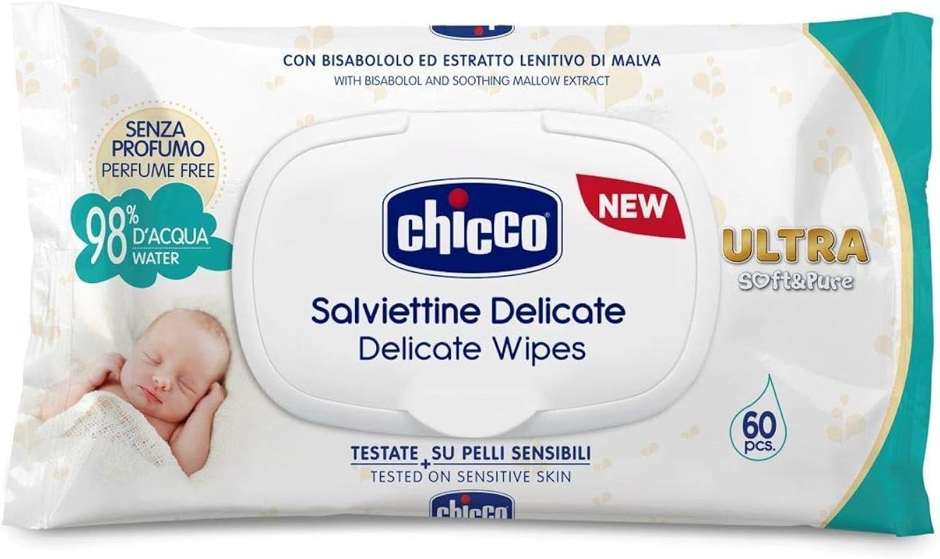 Chicco Baby Wipes Gentle & Alcohol-Free 60 Pcs