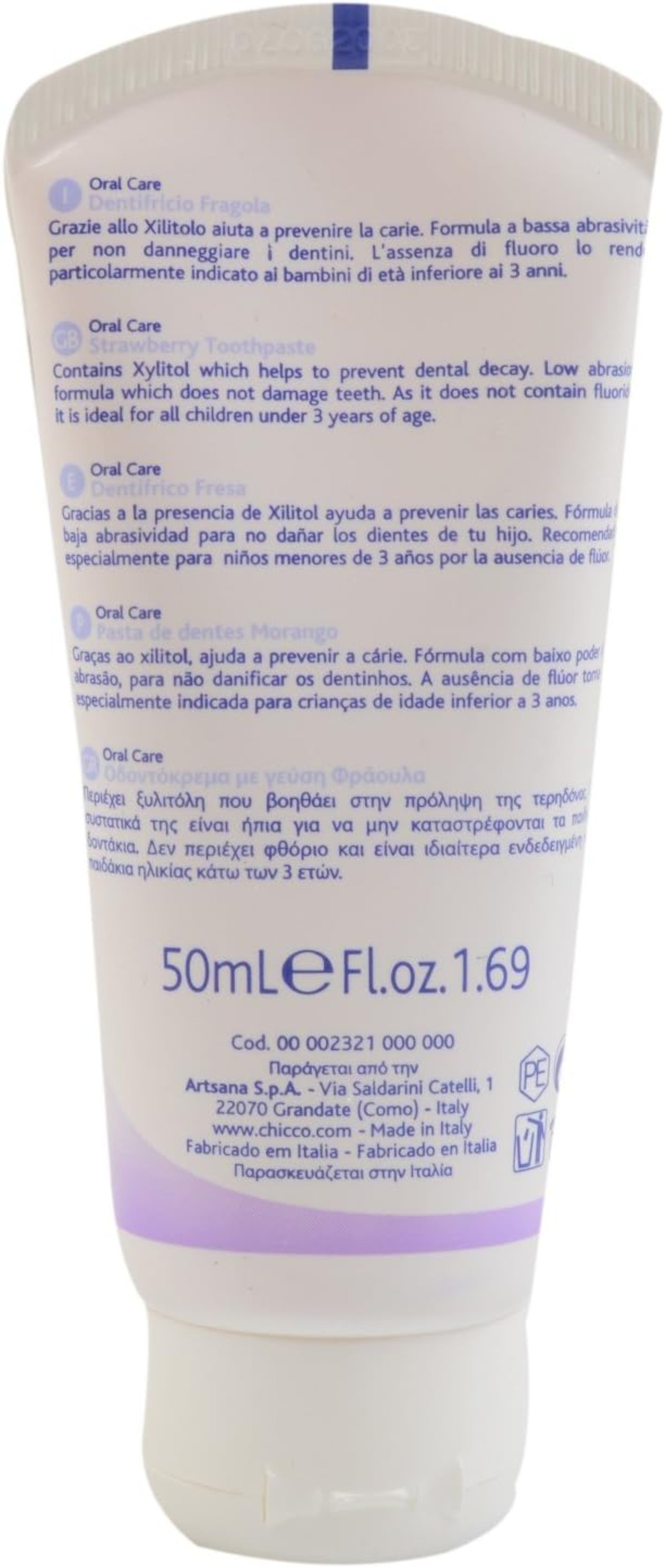 Chicco Kids Toothpaste 1-5Y Strawberry Flavor 