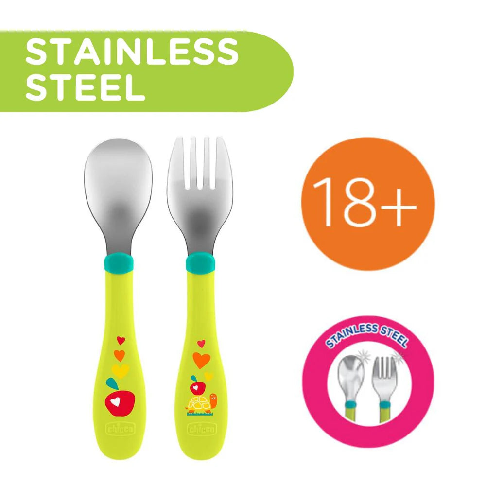 Chicco Metal Cutlery 18M+ Neutral Safe & Lightweight